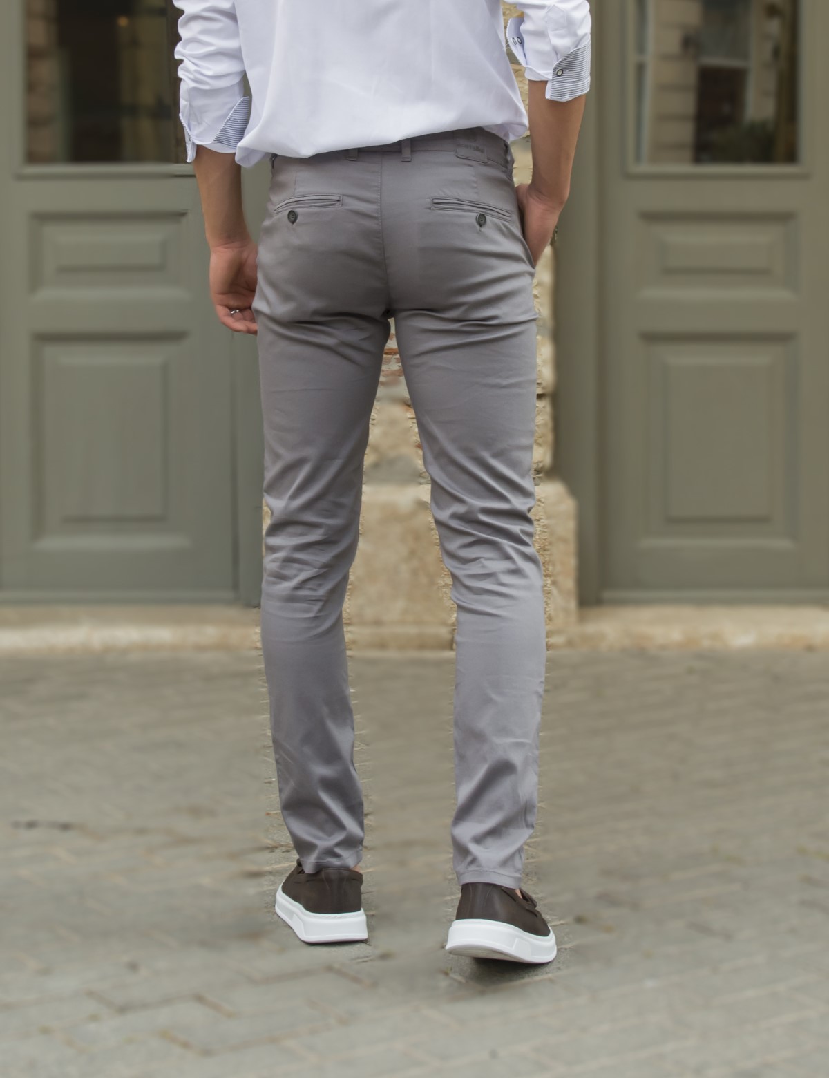 Ανδρικό γκρι υφασμάτινο Chinos παντελόνι Ben Tailor 0285G φωτογραφία